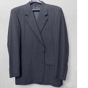 Hickey Freeman 100% Wool Blazer Sportcoat Sz 42L Gray Pinstripe Made in USA